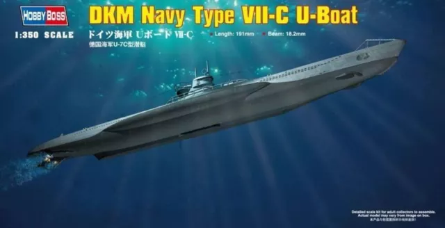 Hobby Boss 1:350 83505 German Navy Type VII-C U-Boat