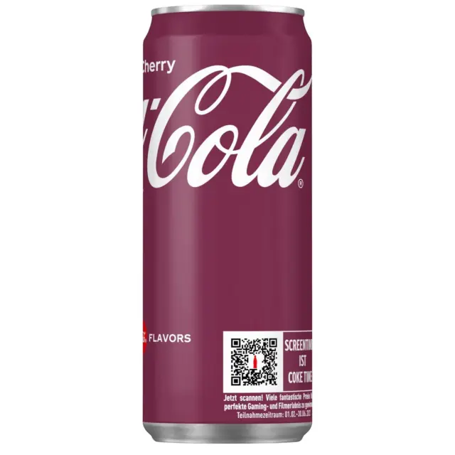 23x 300 ml Coca Cola Cherry bevanda cult alla ciliegia incl. deposito cauzionale di 5,75 € NUOVO MHD 9/24