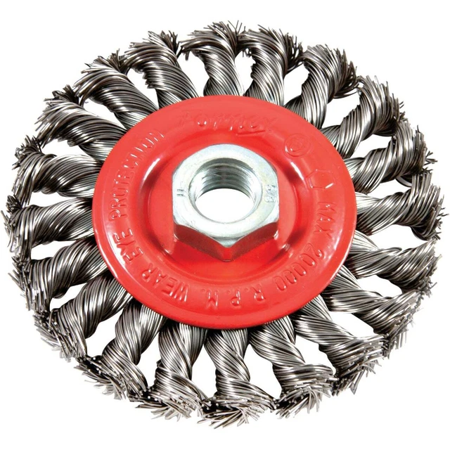 Forney 4 In. Twisted/Knotted 0.012 In. Angle Grinder Wire Wheel 72759 Forney