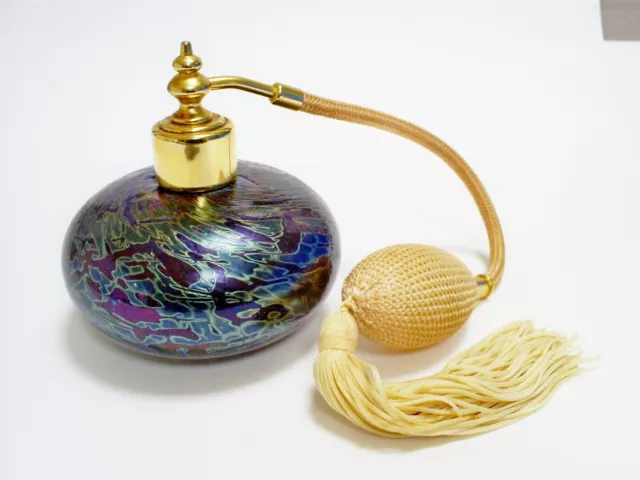 Vintage Royal Brierley Studio Art Iridescent Glass Atomiser Perfume/Scent Bottle