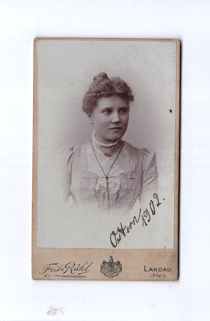 CDV Foto Damenportrait mit Widmung - Landau 1902