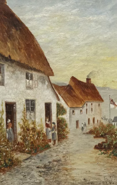 English School Late 19th Century Oil - Church Cove