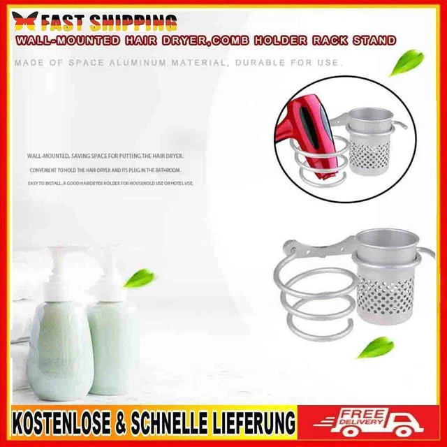 Secador de pelo montado en pared soporte aluminio peine seco soporte soporte soporte soporte soporte Se