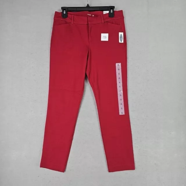 Old Navy Pixie Ankle Pants Womens 6 Red Mid Rise Business Casual Comfort NWT