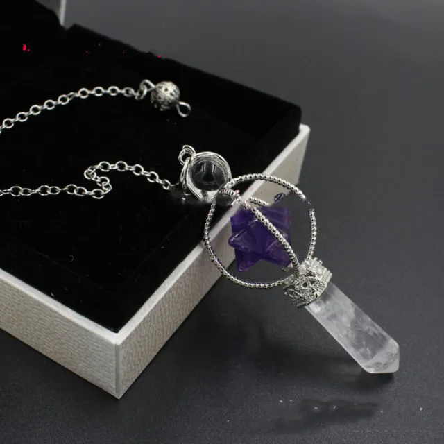 Natural Gemstones Merkaba Pendulum Healing Crystal