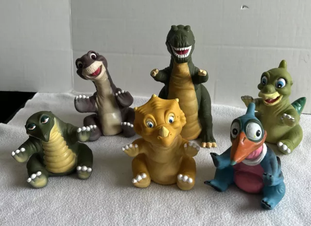 Vintage Set of 6 LAND BEFORE TIME Figure Hand Puppets 1988 Pizza Hut Complete