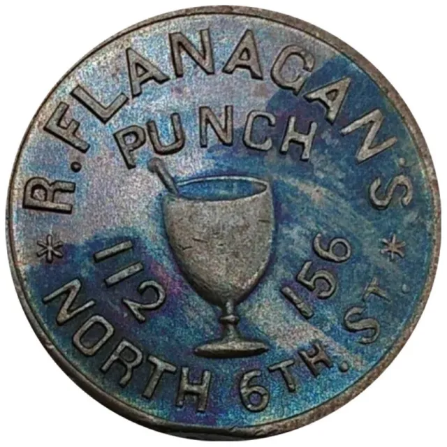 (1858) Philadelphia PA-164Ba (R-2) Hotel Saloon R Flanagan Merchant Token