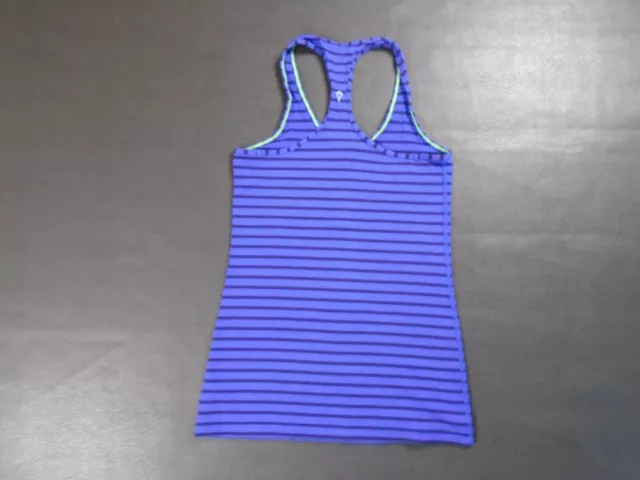 Ivivva LuLuLemon Athletica 14 Girls Racerback Tank Top KeepUrCool Purple Striped