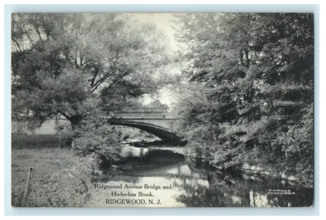 1913 Ridgewood Avenue Bridge, Ridgewood, New Jersey NJ Antique Postcard