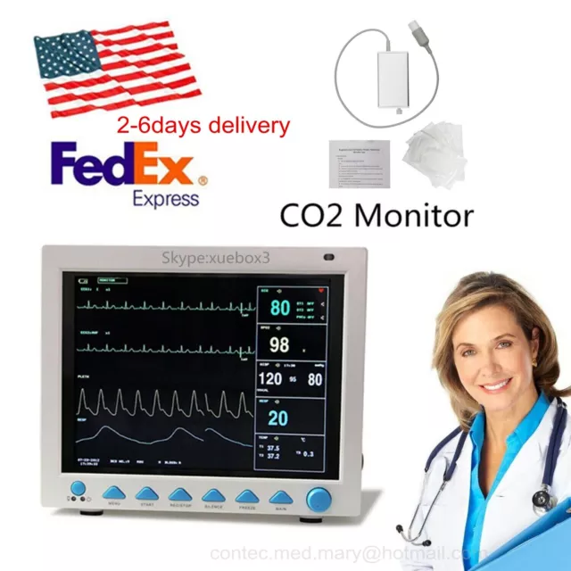 ETCO2 Sidestream Capnography Vital Signs Patient Monitor,7 Parameter CONTEC 8000