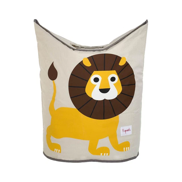 3 Sprouts Baby Laundry Hamper Storage Basket Organizer Bin for Nursery, Lion