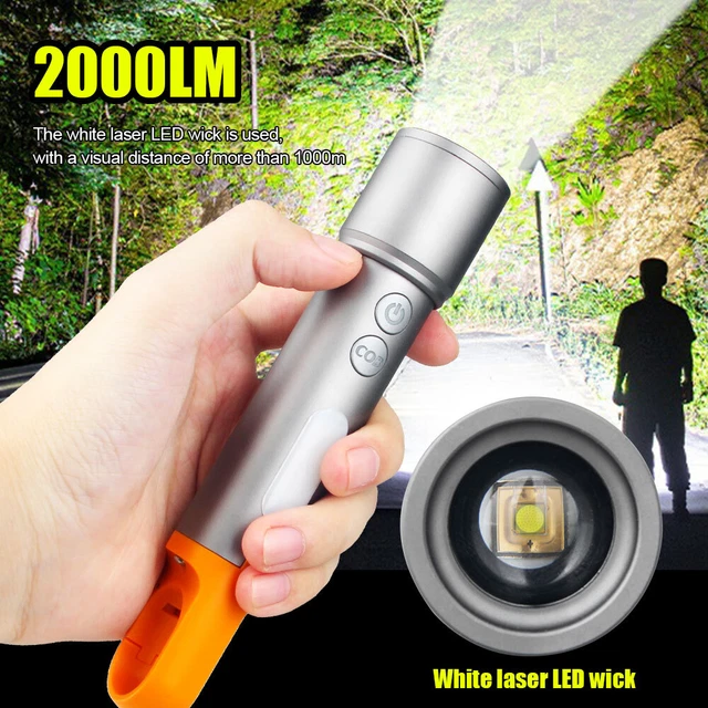 LED Flashlight COB Mini Torch Green Blue Red Light Lamp Lantern USB Waterproof