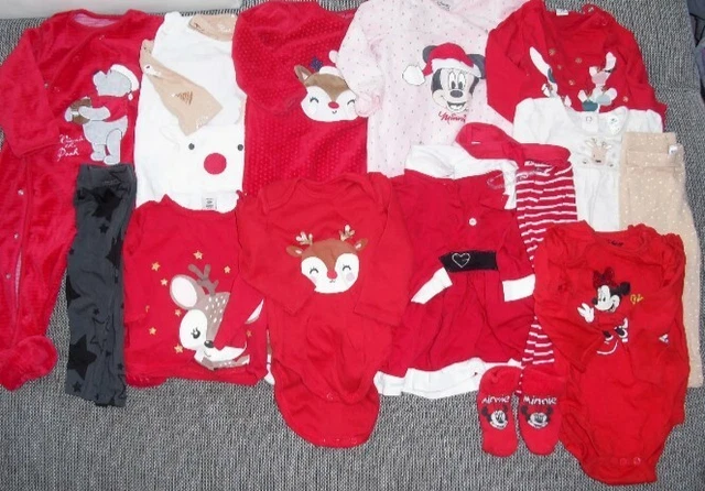 17 tlg. Paket Weihnachten Gr. 68-74/80 Baby Kleidung C&A Mädchen Strampler Kleid