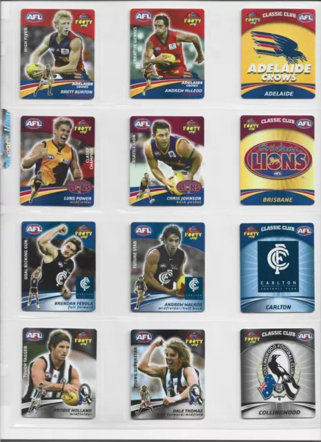 AFL Footy tazos 2007 S1 Classic complete set of 48 tazos, album & album card