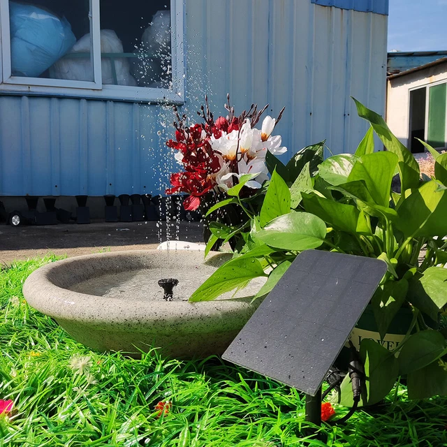 GAIZERL Solar Fountain Pump, 2025 Upgrade 3.5W Glass Solar Water Pump Kits Stake 16 4ft Cable 2000mah Battery Colorful Lights Solar Powered Bird Bath