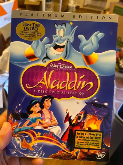 Walt Disney's ALADDIN Platinum Edition 2 Disc SPECIAL EDITION DVD W/ SLIP CASE