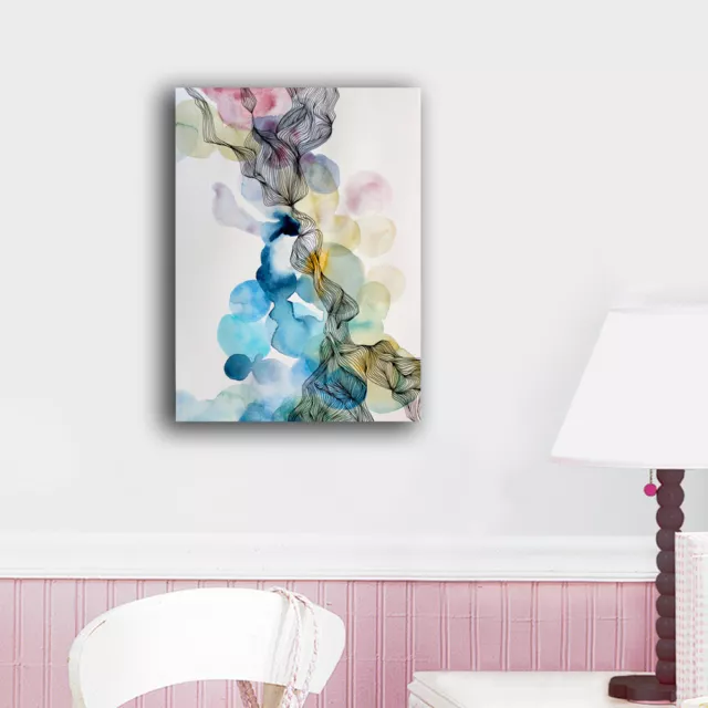 Framed Canvas Prints Stretched Abstract Watercolor Wall Art Home Decor Painting