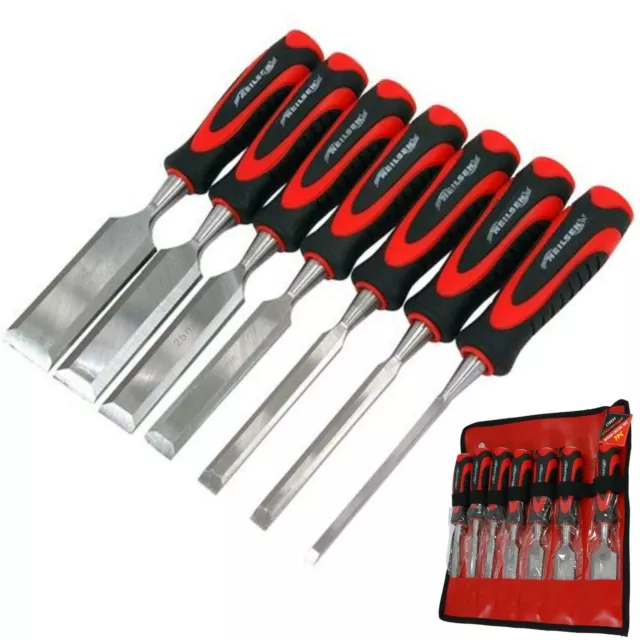 Neilsen 7pc Wood Bevel Edge Carpentry Joiner Woodwork Chisel Set 6mm - 38mm