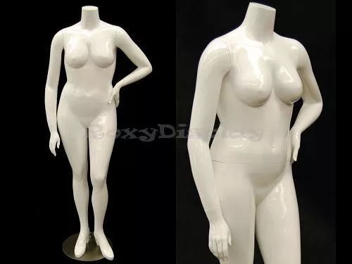 Female Mature Plus Size Headless mannequin with high heel feet #NANCYBW3S-MD