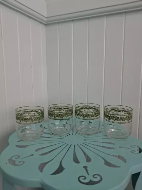 Set Of 4 Vintage Libbey Spring Blossom Crazy Daisy Glasses Pyrex Corelle