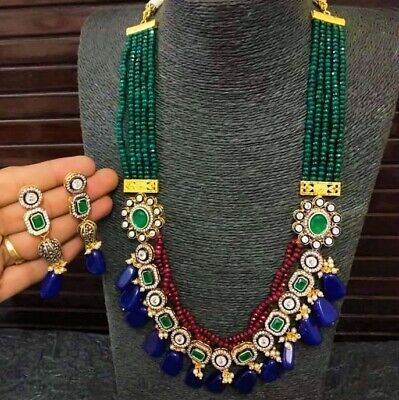 Pakistani Indian Bollywood Ethnic Wedding Gold Tone Fashion Jewelry Necklace Set