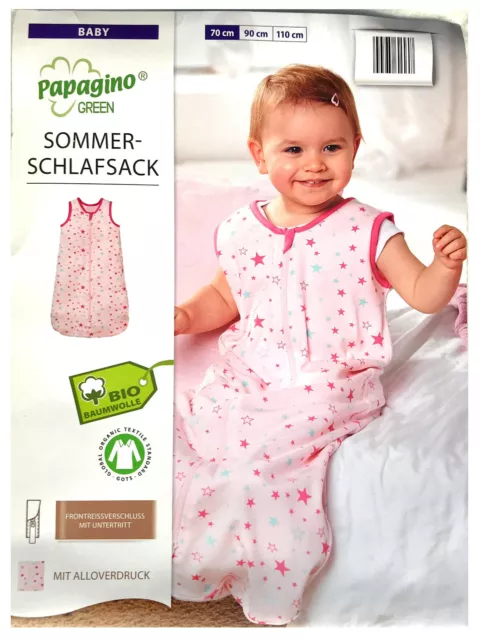 Baby Sommer Schlafsack Bio Baumwolle Strampelsack Pucksack Kleinkind 0 - 1 Jahr