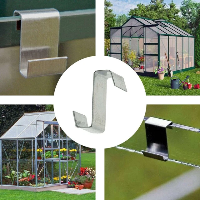 4X(25Pcs Stainless Steel Z-Lap Type Greenhouse Glazing Clips Garden Supplieooi