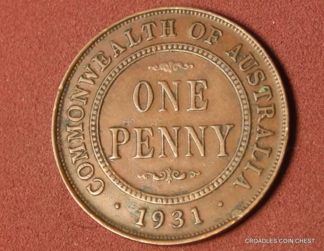 1931  Penny Lower Mintage Predecimal Very Presentable Coin Flat Diamond #Rlto3