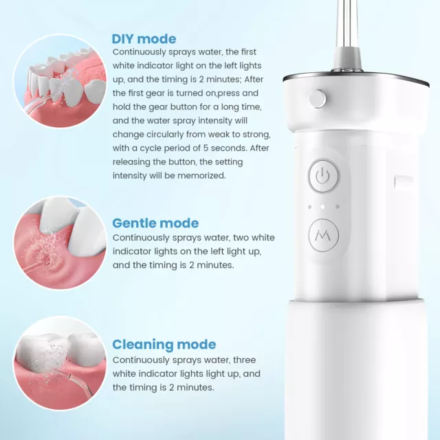 SEJOY Water Flosser Dental Oral Irrigator Teeth Cleaner Portable Rechargeable 2