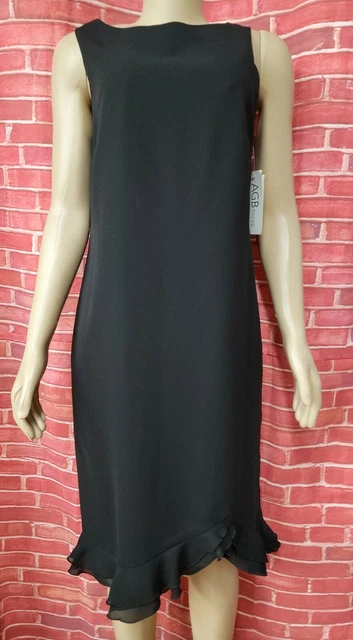 AGB Dress Byer California Black Ruffled hem Women's Size 16 NWT #W1