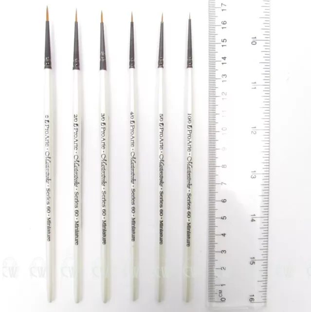 Pro Arte Masterstroke Series 60 Miniature Single Brushes. Watercolour Acrylic.