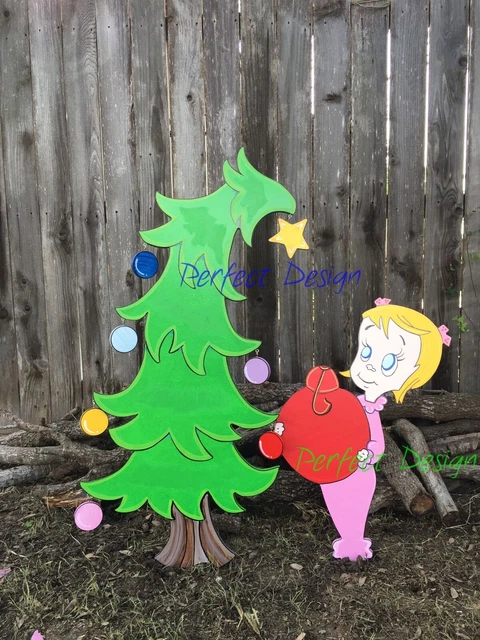 NEW Whoville CHRISTMAS Tree CINDY Lou Smiling Left Grinch Inspire Yard Art Decor