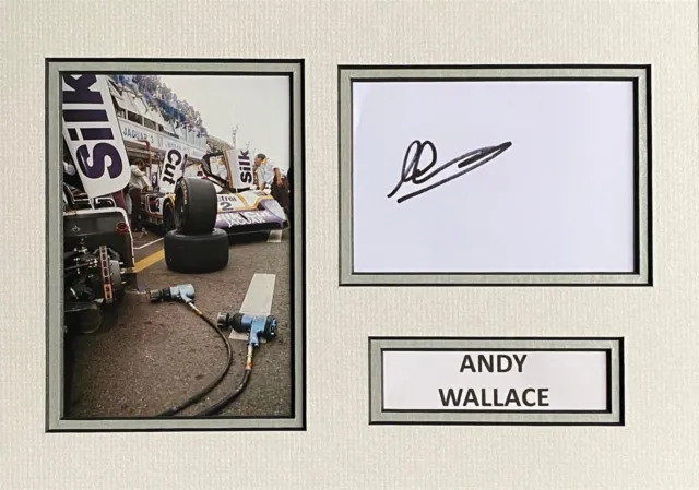 Andy Wallace Signed A4 Photo Mount Display Le Mans Autograph Jaguar  2