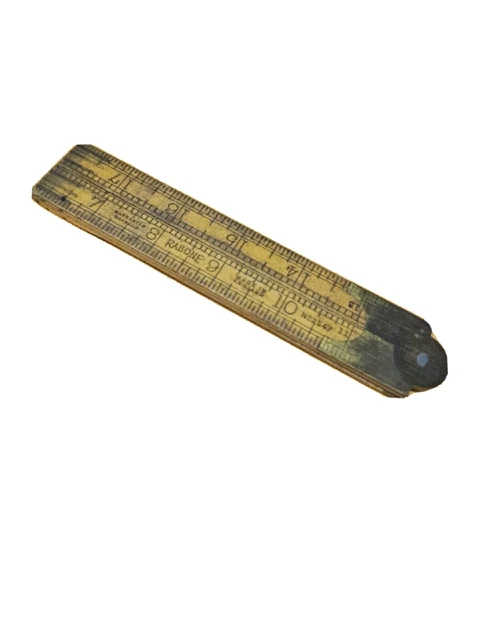 Vintage RABONE England No 2547 Boxwood & Brass Folding Ruler 24 inch Vintage RABONE England No 2547 Boxwood & Brass Folding Ruler 24 inch
