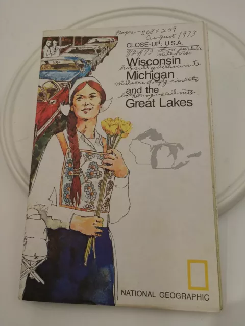 National Geographic Map Only Pg 147A Vol 144, No 2 Aug 1973 Great Lakes Usa