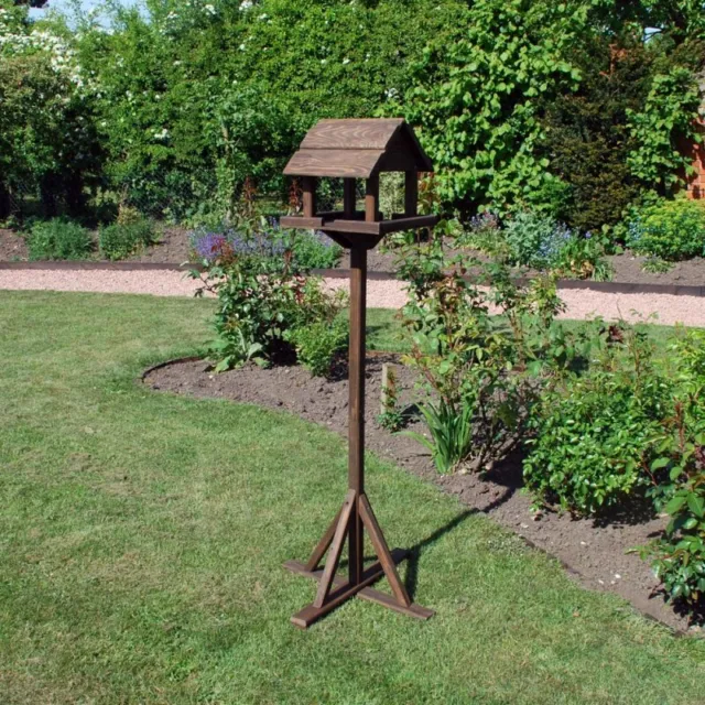Traditional Wooden Bird Table Garden Feeder Feeding Station Free Standing Large