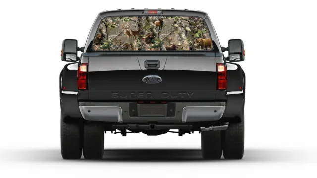 Camo Camouflage Rear Window Perforated Graphic Decal Tint Hunting Truck