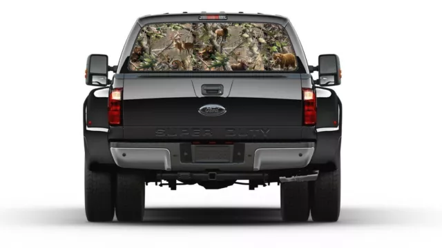 Camo Camouflage Rear Window Perforated Graphic Decal Tint Hunting Truck