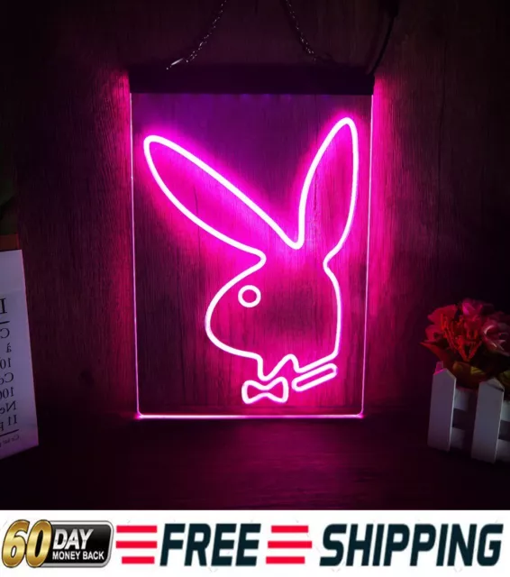 PLAYBOY RABBIT BUNNY LED Neon Light Sign Bar Cave Club Pub Cafe Room ...