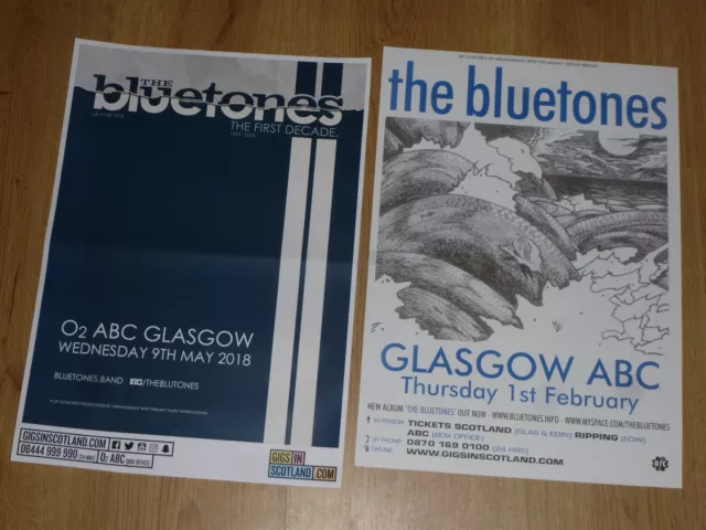 The Bluetones - Scottish tour live show music memorabilia concert gig posters x2