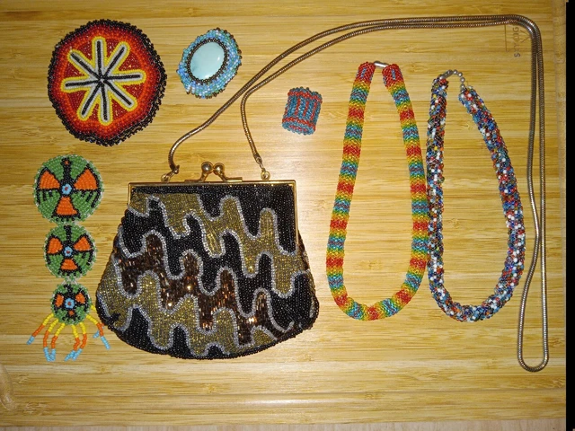 Beaded Items Lot Necklaces Purse Indian Tribal