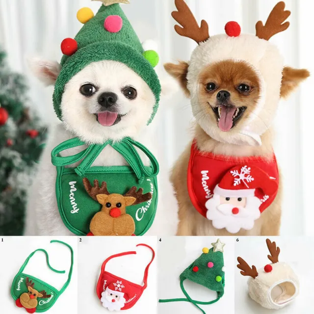 Costume Natale ​PICCOLA cane gatto Albero di Natale Bavaglino Cappello Vestiti