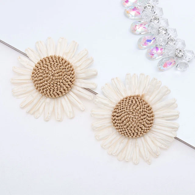 2PCS Weaving Sunflower Decor Accessory Handmade DIY Shoe Flowers Creative Girl 3