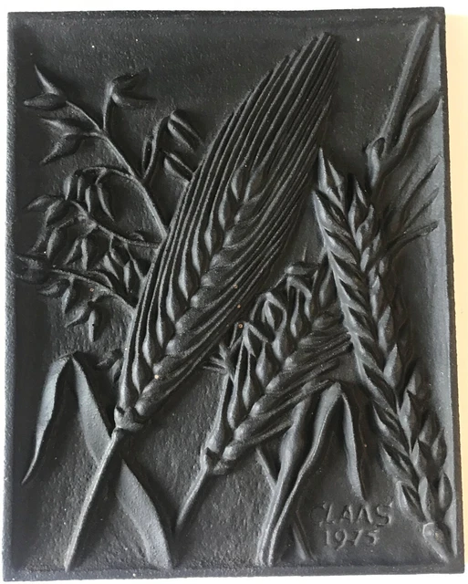 CLAAS Gusseisen-Platte - Getreide von 1975 / Wandbild / Reliefplatte aus Nachlas