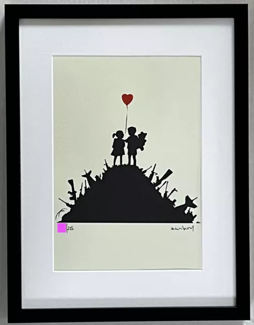 Banksy Original M Arts Edition Lithographie Signée Numérotée /250 CADRE INCLUS