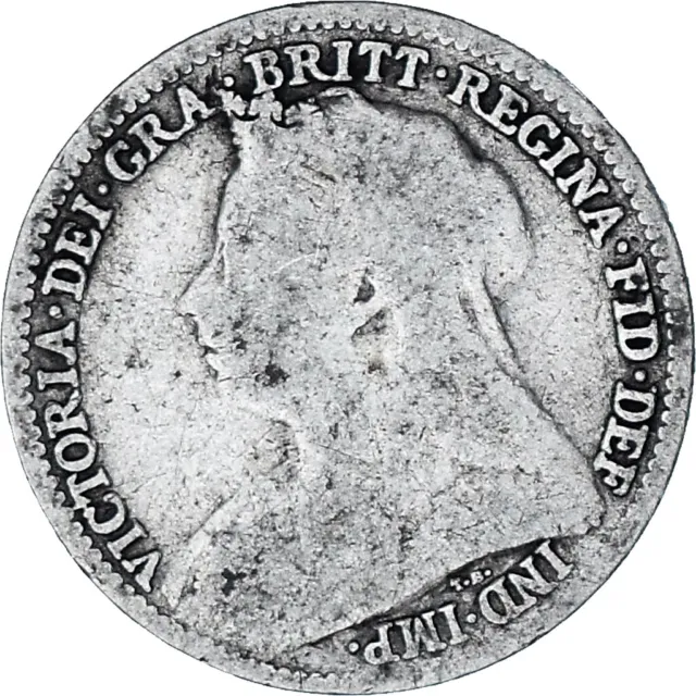 [#849975] Münze, Großbritannien, Victoria, 3 Pence, 1895, SGE+, Silber, KM:777