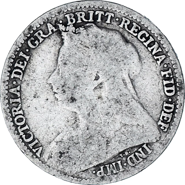 [#849975] Münze, Großbritannien, Victoria, 3 Pence, 1895, SGE+, Silber, KM:777