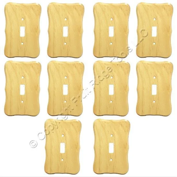 10 Leviton Solid Pine 1-Gang Toggle Switch Cover Wallplates Switchplate 89201