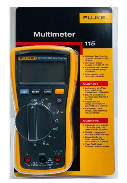 Nuevo Fluke 115 Digital Verdadero RMS Multímetro Con Prueba Medición