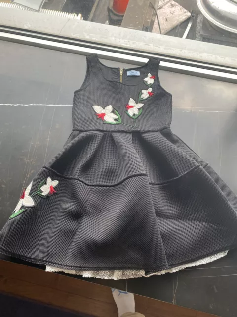 Mimisol Girls Appliqué Dress Size 10 Worn Once & Dry Cleaned